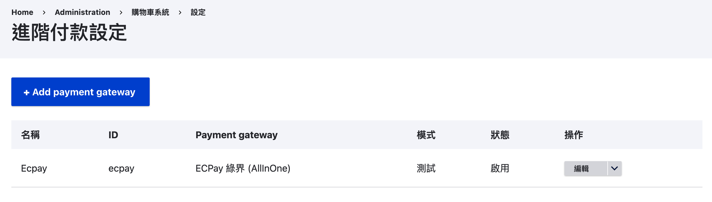 新增金流閘道